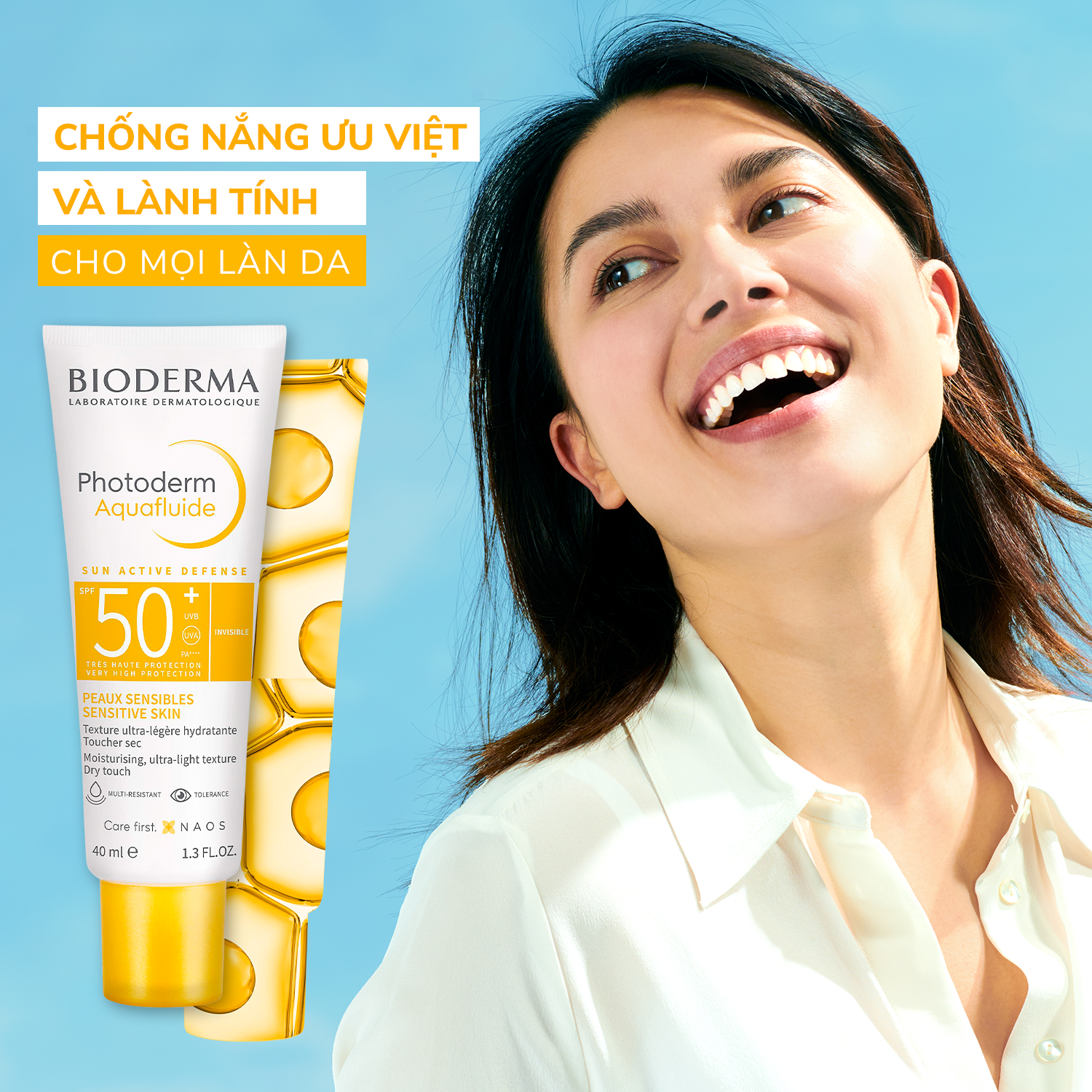 Kem chống nắng cho da nhạy cảm Photoderm Aquafluide SPF50+