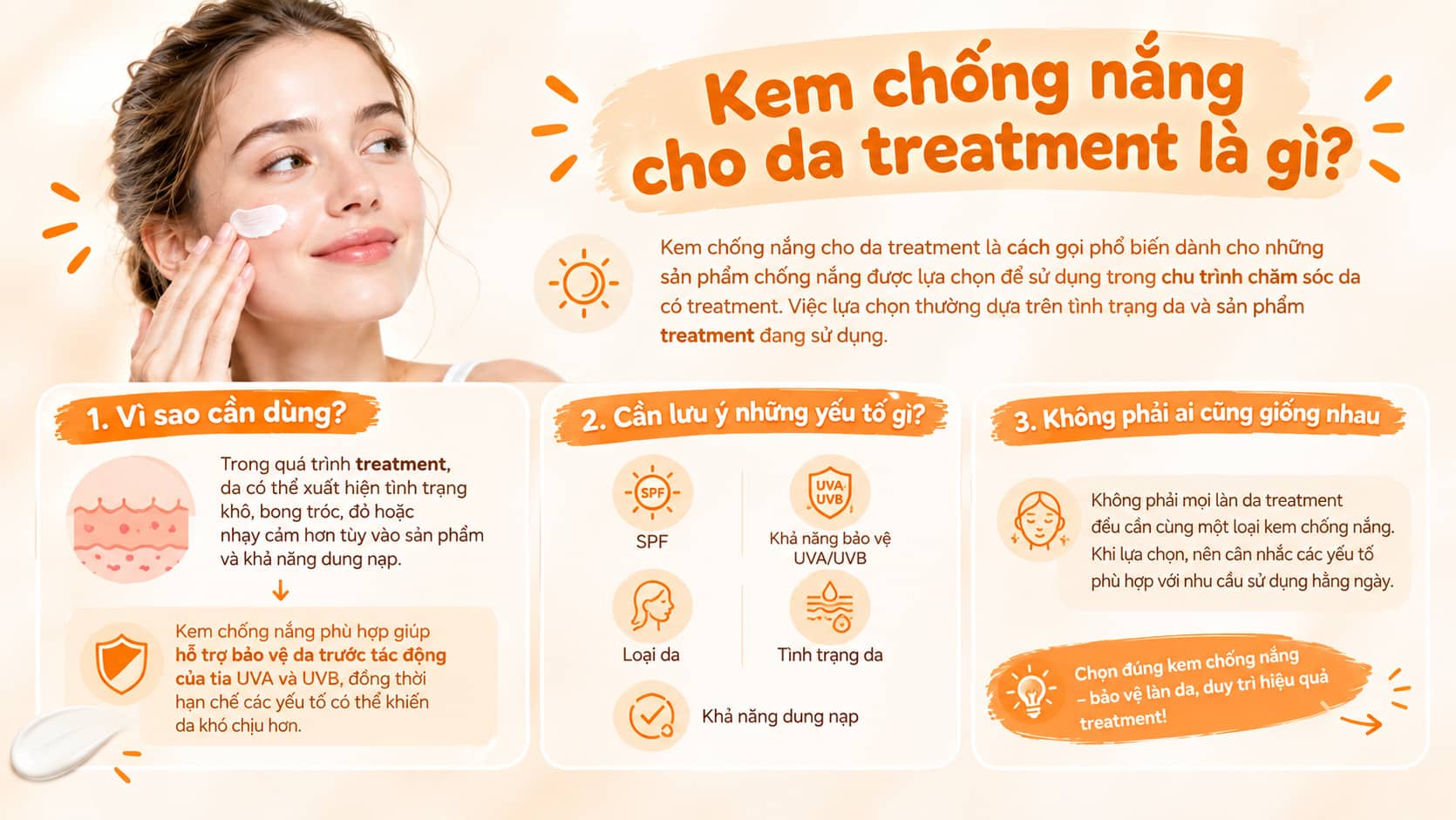 Kem chống nắng cho da treatment là gì?
