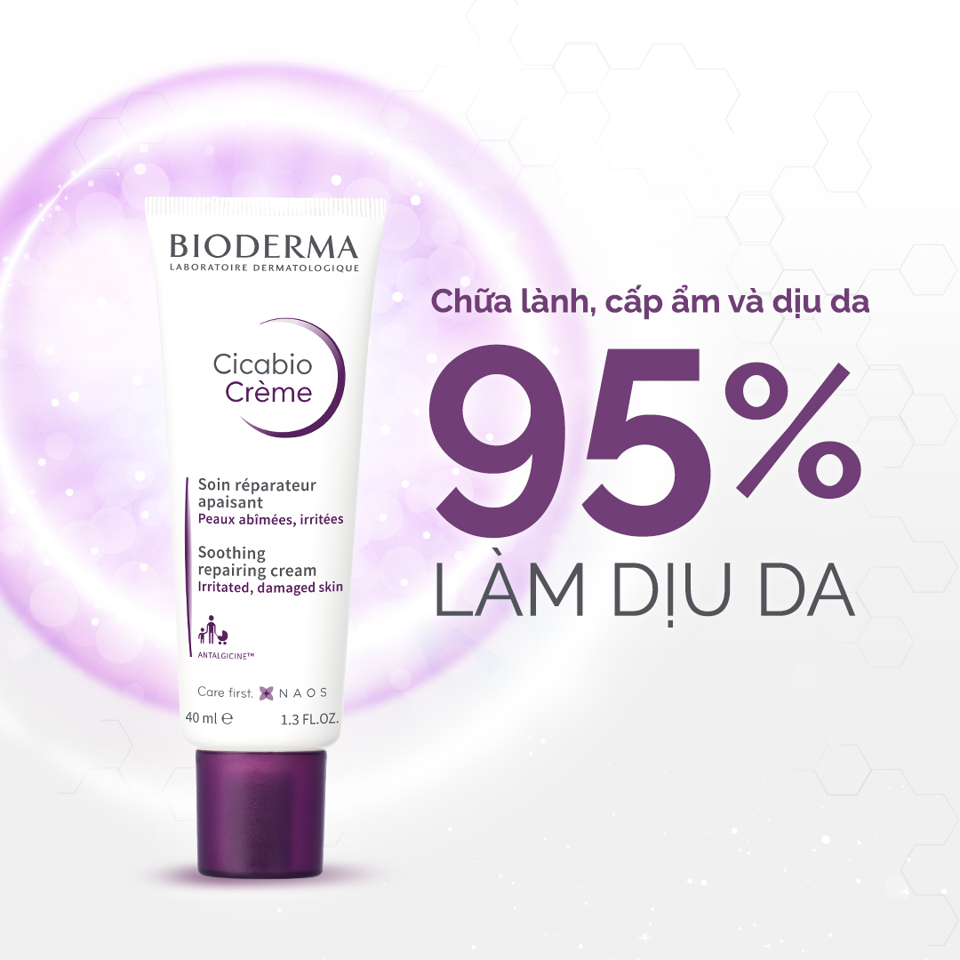 Kem dưỡng Bioderma tím giúp phục hồi da