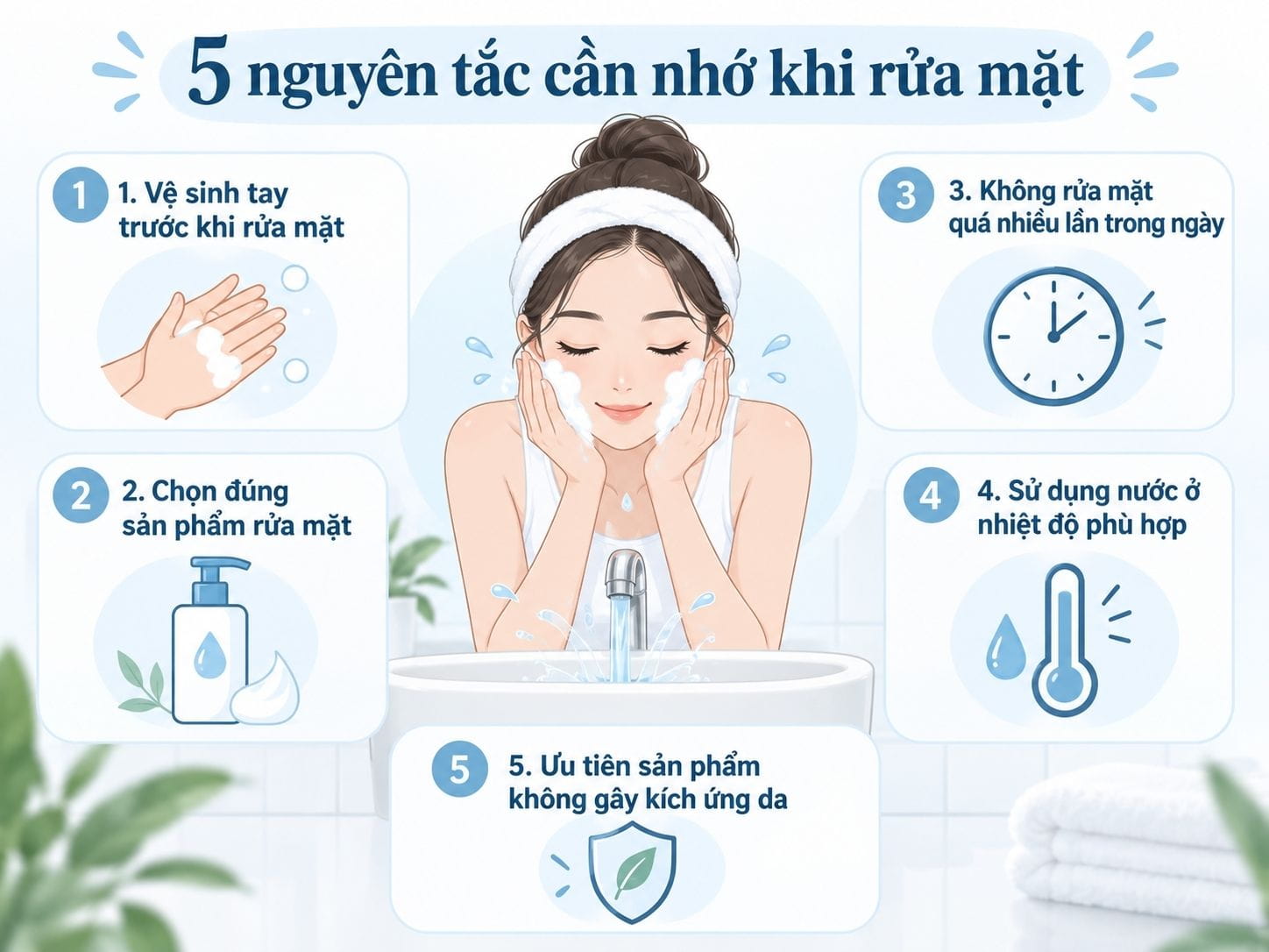 5 nguyên tắc rửa mặt bạn cần nhớ