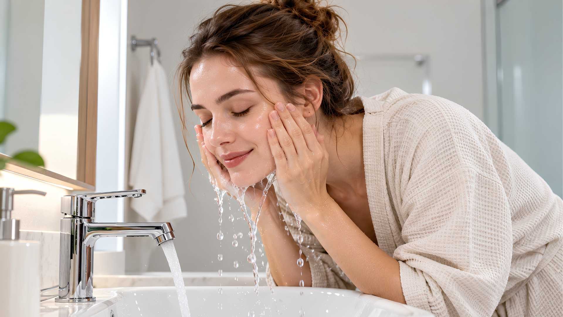 Nước ấm vừa phải hỗ trợ quá trình làm sạch mà không tạo tác động nhiệt quá mức lên da