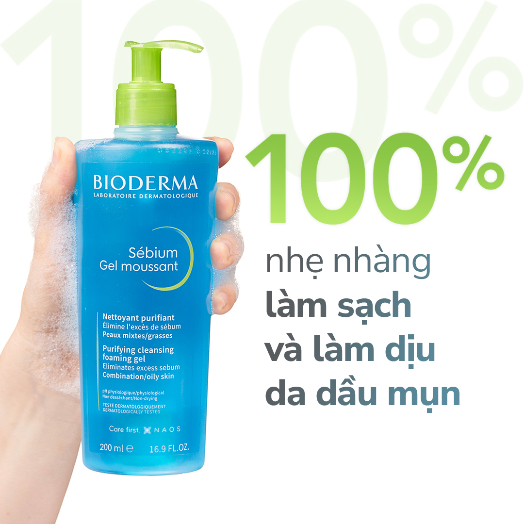 Sữa rửa mặt cho da mụn Bioderma Sébium gel moussant