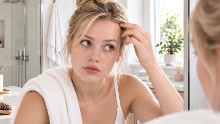Thói quen chăm sóc da chưa phù hợp có thể khiến vùng chân tóc dễ bí tắc, từ đó làm mụn khó kiểm soát hơn