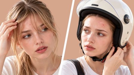 Tóc mái, mồ hôi và ma sát từ mũ bảo hiểm có thể góp phần khiến mụn ở trán khó kiểm soát